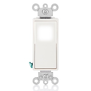 Leviton L5614-2W Decora LED Illuminated Rocker 4-Way Switch, 15A, 120/277V, White