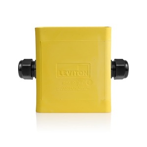 Leviton 3099F-1Y Single-Gang Portable Outlet Box, Extra Deep, Feed-Thru Style, Yellow
