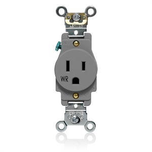 Leviton W5261-GY Weather Resistant Single Receptacle