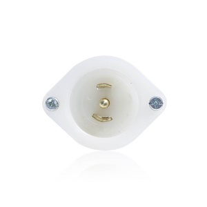 Leviton ML3-PB Mini Flanged Inlet Locking Receptacle, Industrial Grade, 15A 125/250V, White