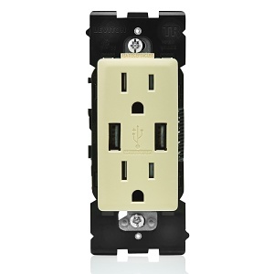 Leviton RUAA1-GC Duplex Receptacle / Outlet, BX1/00/050, Gold Coast White