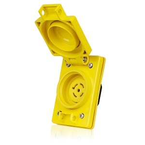 Leviton 67W81 Wetguard Watertight Flip Lid Single Locking Receptacle