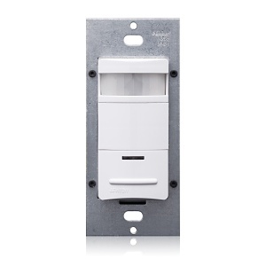 Leviton MDS10-IDW Lev-Lok PIR Wall Switch Occupancy Sensor, 2100 sq ft, 120-277V, Single Relay, Photocell Controlled, White