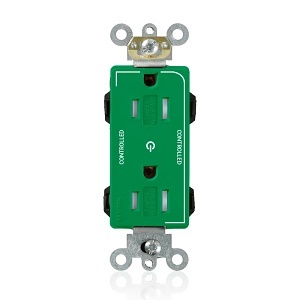 Leviton MT162-2GN Decora Plus Duplex Receptacle Outlet, BX1/10/050, Green
