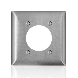 Leviton SS703-40 C-Series 302-304 2G Standard 2.15" Open Wall Plate, Stainless Steel