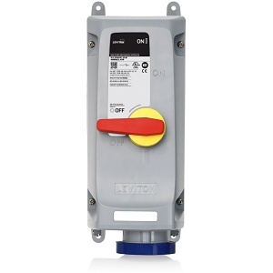 Leviton 460MI9WLEV LEV Series Mechanical Interlock, 3-Phase, 3P, 4W, 60A, 240V, Blue