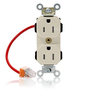 Leviton M5262-SCT Lev-Lok Duplex Receptacle / Outlet, Industrial Grade, 15A, Light Almond