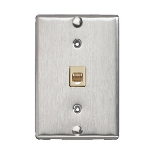 Leviton Type 630A Quick-Connect Jack with Stainless-Steel Wallplate