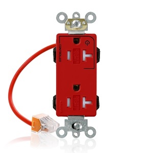 Leviton MT163-1CR Lev-Lok Tamper-Resistant Split-Circuit Duplex Receptacle, Red