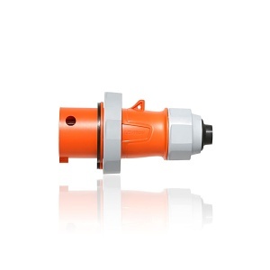 Leviton 420P12WLEVA 20A Pin and Sleeve Plug, 1-Pack, Orange