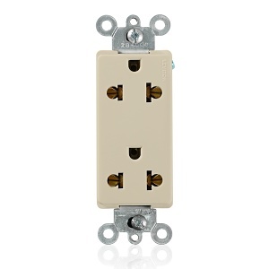 Leviton 5825-I Connectors, 15A 125 250V Europlug, Ivory