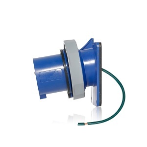 Leviton 320B6WLEV LEV Series IEC Pin and Sleeve Inlet, Blue