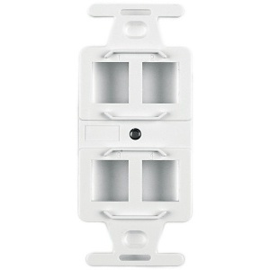 HellermannTyton FP106MF4-W 4-Port 106 Duplex Mounting Module Frame, White