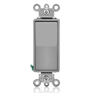 Leviton 5604-2GY 15A Decora Rocker 4-Way Switch, Grounding, Gray