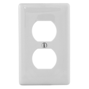 Hubbell NPJJ8W Jumbo 1-Gang Duplex Wall Plate, White