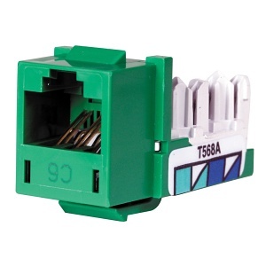 Hubbell HXJ6GN24 XCELERATOR CAT6 Modular Jack, Green