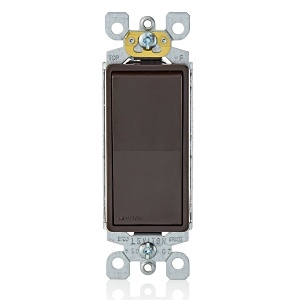 Leviton 5603-P02 Smart Dimmer & Light Switch, Brown Decorator Rocker Switch, 3-Way, 15A at 120/277 VAC