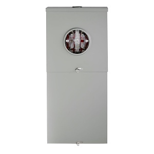 Leviton LS815-B5D 150A Outdoor Meter Main Combo, 8 Spaces, Ringless with Lever Bypass, 5th Jaw Installed