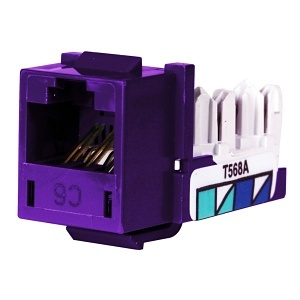 Hubbell HXJ6P24 XCELERATOR TIA CAT6 Component Modular Jack, 24-Pack, Purple