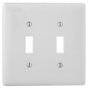 Hubbell NPJJ2W 2-Gang Jumbo Wall Plate, White