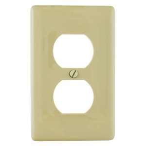 Hubbell NPJJ8I Jumbo 1-Gang Duplex Wall Plate, Ivory