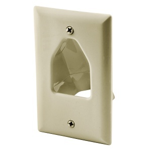 Hubbell NSAV1I 1-Gang Recessed Wall Plate, Ivory