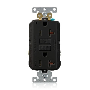 Leviton G5362-E 20A SmartlockPro GFCI Receptacle / Outlet, Industrial Grade, Black