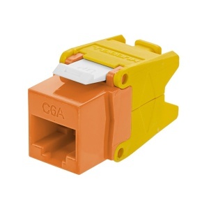 Hubbell NSJU6AOR netSELECT CAT6A Universal Keystone Jack, Orange