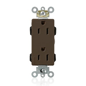 Leviton M1626 Lev-Lok Receptacle Decora Slim 15A, 125V, Brown