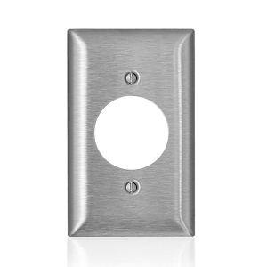 Leviton SS721-40 C-Series 302-304 1G Standard 1.6" Open Wall Plate, Stainless Steel