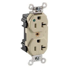 Leviton M8300-PLI IV Rec Duplex Hg Pilot Lite 20A125V
