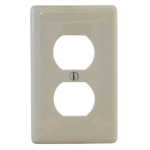 Hubbell NPJJ8LA Jumbo 1-Gang Duplex Wallplate, Light Almond