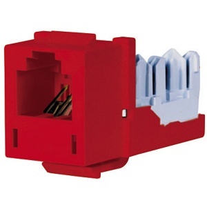 Hubbell HXJUR HXJ USOC Keystone Jack, Red