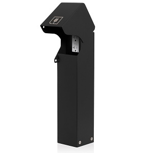 Leviton 1PF18-1E Power Pedestal Kit, Surface Mount 1-Gang, 18", NEMA 3R, Lockable Flush Hinged Top, 20A Weather-Resistant Tamper-Resistant GFCI, Black