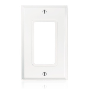 Leviton 84401-G4W Decora Wallplate with Gasket, 1-Gang, White