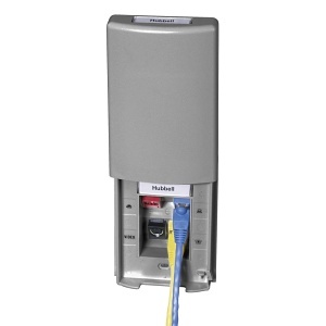 Hubbell TPF1GY Wall Plate, 1-Gang, 4 Ports, Tamper-Resistant, Gray