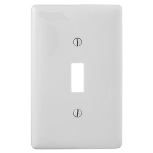 Hubbell NPJJ1W Jumbo 1-Gang Toggle Wall Plate, White