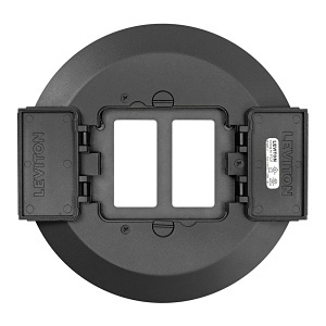 Leviton PTC2F-E Double-Gang Decora Flip Lid Floor Cover