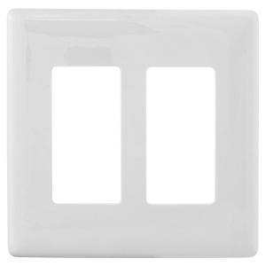 Hubbell NPS262W 2-Gang Decora Snap-On Wall Plate, White