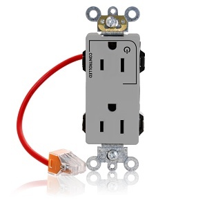 Leviton M1626-1CG Decora Plus Duplex Receptacle Outlet, BX1/10/050, Gray