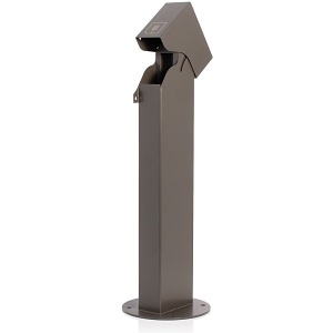 Leviton 1PH24-Z 1-Gang 24" Power Pedestal, Surface Mount, Lockable Flush Hinge Top, Self-Closing Lid, Stainless Steel, Bronze
