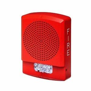 Eaton ELMTSR Wheelock Eluxa Multitone Strobe Horn, FIRE Lettering, Wall Mount, 24V, Red