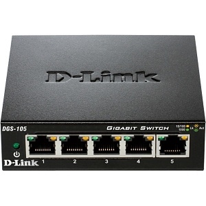 D-Link DGS-105GL 5-Port Gigabit Desktop Switch, Metal