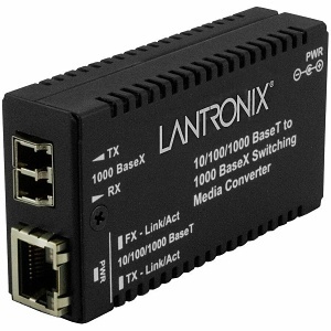 Lantronix M/GE-PSW-SX-01(LC)-EU Mini Media Converter 10/100/1000B-T to 1000B-SX
