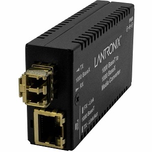 Lantronix M/GE-T-SX-01(LC)-BR Mini Media Converter, 1000BASE-T RJ-45 to 1000BASE-X SFP