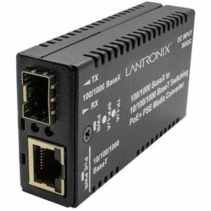 Lantronix M/GE-PSW-PSE-01-JP Transceivers/Media Converters, POE Media Converter 1GE TP to Fiber SFPR Mini 802