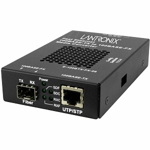Lantronix E-100BTX-FX-06(SFP)-SA Media Converter