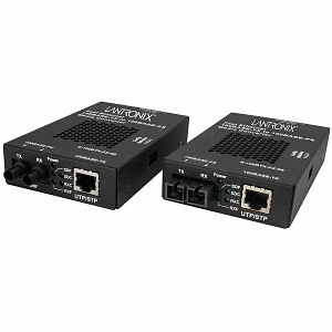 Lantronix E-100BTX-FX-06-SA Media Converter, 100BASE-TX RJ-45 to 100BASE-FX MM ST with Stand-Alone Power Option