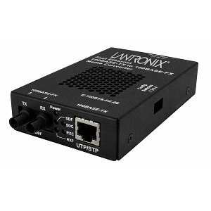 Lantronix E-100BTX-FX-06-JP Media Converter, 100BASE-TX RJ-45 to 100BASE-FX Multimode ST with -JP PO