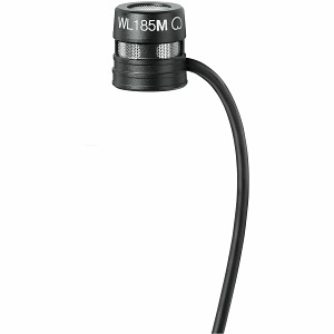 Shure WL185MB/C-LM3 Lavalier Microphone, Cardioid, Black